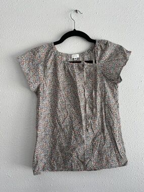 Neige 100% Cotton Floral Self Tie Collar Blouse - Size 10 Kids